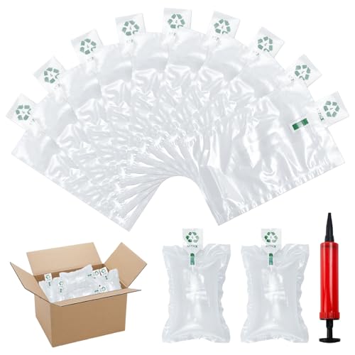 Zuxbolf 200 Stk Luftpolsterkissen 100×150mm Luftkissen Füllmaterial Paket Lufttaschen Verpackungsmaterial Polstermaterial Luftpolster mit Pumpen für Transportverpackungen für Zerbrechliche Gegenstände von Zuxbolf