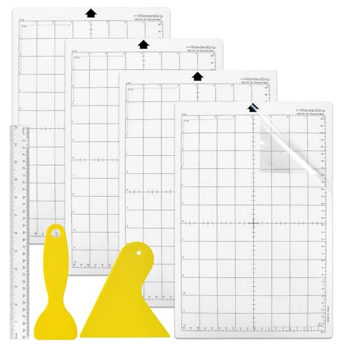 Zuxbolf 4 Stück Schneidematte für Silhouette Portrait Transparente Standardgrip Schneidefolie Selbstklebend Cutting Mat Ersatzschneidematten mit 2 Rakeln & Zeichenlineal für Silhouette Cameo Zubehör Zuxbolf 4 Stück Schneidematte für Silhouette Portrait Transparente Standardgrip Schneidefolie Selbstklebend Cutting Mat Ersatzschneidematten mit 2 Rakeln & Zeichenlineal für Silhouette Cameo Zubehör von Zuxbolf