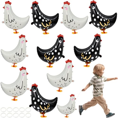 Zuxbolf 10 Stück Folienballon Henne Schwarz Weiß Helium Ballon 55 * 49cm Walking Tier Luftballon Huhn mit 10 Bändern Folienluftballon Tierballons Dekoballon für Bauernhof Geburtstag Party Deko Zuxbolf 10 Stück Folienballon Henne Schwarz Weiß Helium Ballon 55 * 49cm Walking Tier Luftballon Huhn mit 10 Bändern Folienluftballon Tierballons Dekoballon für Bauernhof Geburtstag Party Deko von Zuxbolf