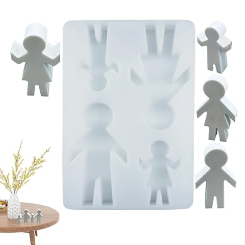 Familien-Silikonformen für Epoxidharz, eine Familie von vier Gipsformen, Tongussform, Kerzenherstellung, Silikonform für Desktop-Ornament von Zvn Zojne