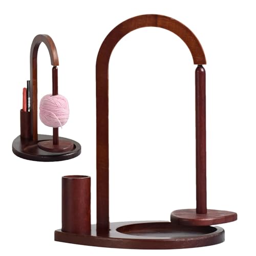 Garnhalter zum Haken – Garnspulenhalter aus Holz | magnetischer Garnrollenhalter | Vertikale Halterung für Garnknäuel | Pendeldrahtspender mit Aufbewahrungsbox für Haken von Zvn Zojne