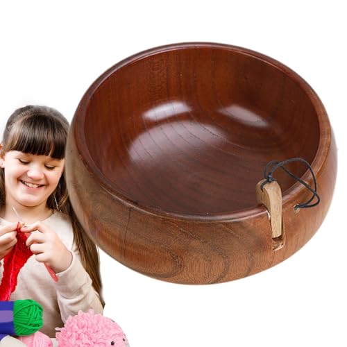 Garnschale zum Stricken, Häkelnapf für Garn, runde Häkelschalen, tragbar, rustikale Garnschalen, gehäkelte Schalen, verschleißfest, mit Loch für Stricker, Haken von Zvn Zojne
