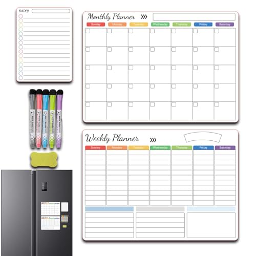 Kühlschrankplaner, transparenter Monatsplaner für Kühlschrank, magnetisch, löschbares Kalender-Set, Magnet-Familienplanungstafeln, inklusive Markern, Radiergummi, wiederverwendbarer, trocken Kühlschrankplaner, transparenter Monatsplaner für Kühlschrank, magnetisch, löschbares Kalender-Set, Magnet-Familienplanungstafeln, inklusive Markern, Radiergummi, wiederverwendbarer, trocken von Zvn Zojne