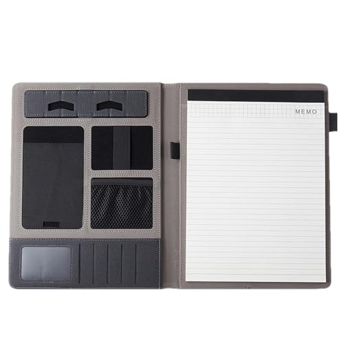 Professionelles Padfolio, Lebenslaufmappe | Notizblock im Lieferumfang enthalten, professioneller PU-Leder-Padfolio-Dokumenten-Organizer für Lebenslauf, Tablet, Telefon von Zvn Zojne