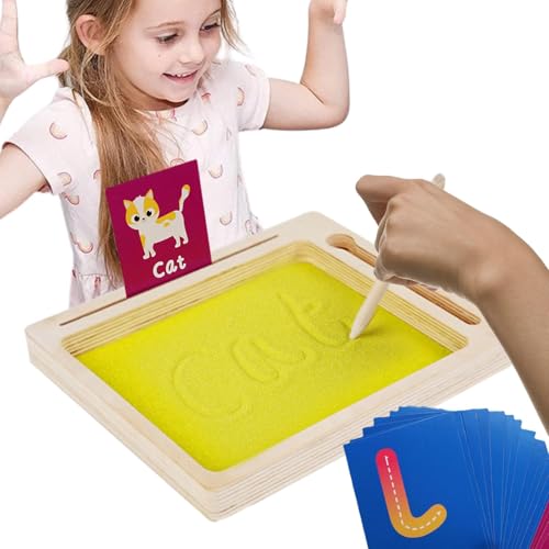 Sandmarkierungsplatte für – Montessorii-Sandtablett aus Holz mit Stift | Sandkratzbox zum Schreiben von Buchstaben und Zahlen | enthält Alphabe-Speicherkarten Sandmarkierungsplatte für – Montessorii-Sandtablett aus Holz mit Stift | Sandkratzbox zum Schreiben von Buchstaben und Zahlen | enthält Alphabe-Speicherkarten von Zvn Zojne