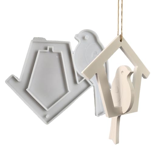 Silikonform für Vogelanhänger, niedliche Hausvogelform, Silikongussformen, Epoxidharz, Hausvogel, Harzform für Ornamente, Schlüsselanhänger, Anhänger von Zvn Zojne