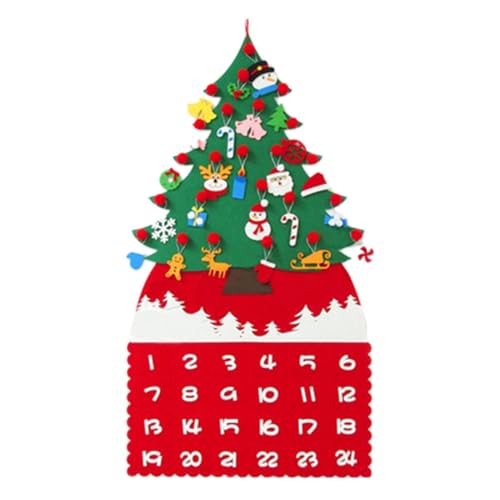 Weihnachtsbaum Kalender Filz - Bastelset Kinder Weihnachtsbaum Spielzeug mit 24 abnehmbaren Ornamenten | Weihnachtsbaum Spielzeug, Weihnachten Basteln für Kleinkind Weihnachten von Zvn Zojne