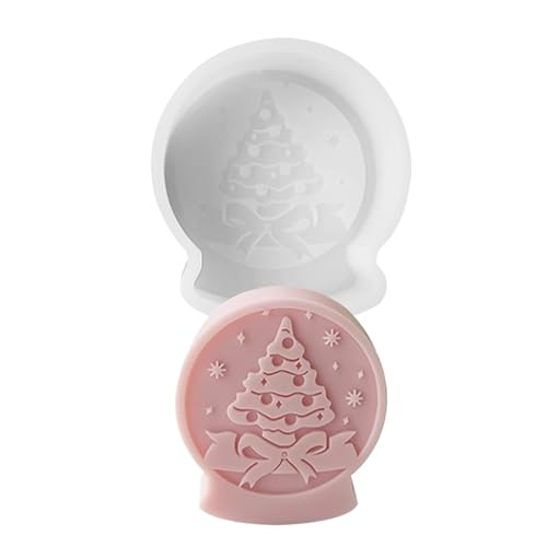 Weihnachtskerzenformen aus Silikon, Zementformen zum Gießen, Epoxidharz-Gussform, Weihnachts-Kristallkugelform, Zementform für Kerzenherstellung von Zvn Zojne