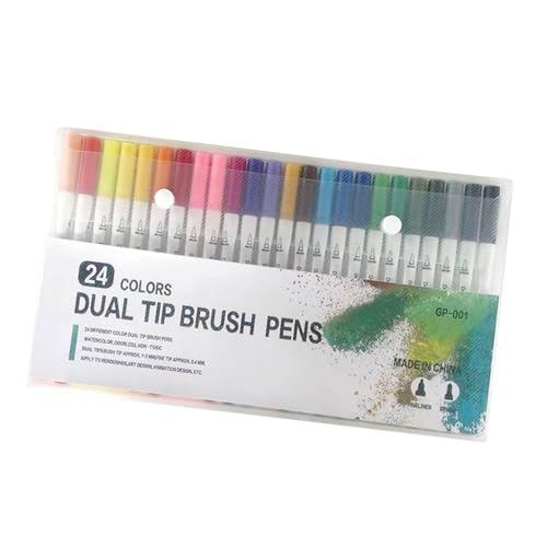 Zvn Zojne Aquarell-Pinselstifte, 24 Marker, Doppelkopf-Aquarellstifte, Aquarellstifte, tragbar, wasserbasiert, zum Malen, Zeichnen und Zeichnen Zvn Zojne Aquarell-Pinselstifte, 24 Marker, Doppelkopf-Aquarellstifte, Aquarellstifte, tragbar, wasserbasiert, zum Malen, Zeichnen und Zeichnen von Zvn Zojne