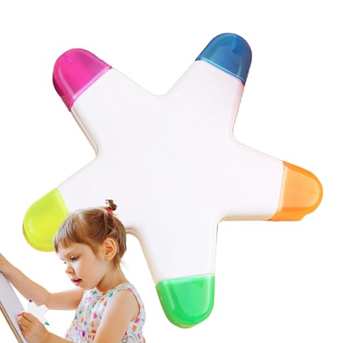 Zvn Zojne Bunte Textmarker, sternförmige, fluoreszierende Marker, kreativer Textmarker mit Pinselspitze, lebendige Lesezeichen für Tagebuch, Planer, Notizen, Malbuch Zvn Zojne Bunte Textmarker, sternförmige, fluoreszierende Marker, kreativer Textmarker mit Pinselspitze, lebendige Lesezeichen für Tagebuch, Planer, Notizen, Malbuch von Zvn Zojne