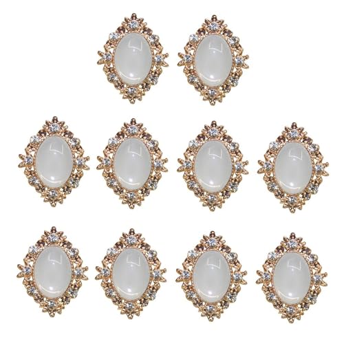 10 Stück flache Rückseite dekorative Knöpfe Hochzeit Charme künstliche Perlen Strass für Handwerk Halsketten Ohrringe Dekoration von ZwaitL