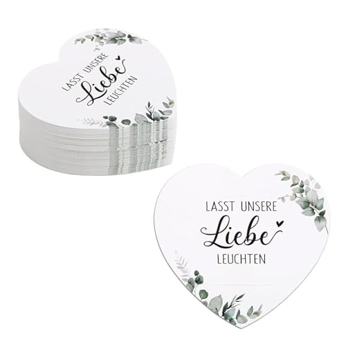 100 Stück herzförmige Etiketten, Pyrotechnik-Halter für Hochzeit, Dekoration und Geburtstag, Braut, Duschzubehör, herzförmiges Etikett von ZwaitL