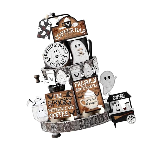 19 Stück Halloween-Kaffeespezier-Dekorationen, Holzschild, Perlen, gestuftes Tablett, Akzent, Bauernhäuser, Stile, Zuhause, Party, Tischdekoration, Holzperlen-Girlanden 19 Stück Halloween-Kaffeespezier-Dekorationen, Holzschild, Perlen, gestuftes Tablett, Akzent, Bauernhäuser, Stile, Zuhause, Party, Tischdekoration, Holzperlen-Girlanden von ZwaitL