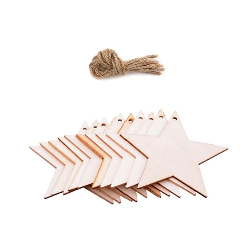 20 Stück unlackierte Weihnachts-Holzscheiben, 8 cm, Holzscheiben zum Bemalen, Basteln, Weihnachtsbaumschmuck, Naturholz von ZwaitL