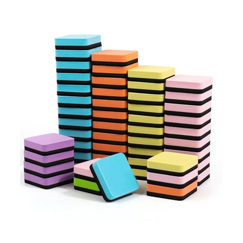 24/48 Stück Trocken-Radiergummi, Filz, Whiteboard-Reiniger, einfach zu bedienen, Kreidetafel-Radierer für Schule, Büro, Klassenzimmer, trocken abwischbar, Whiteboard-Reiniger, Schulbedarf für Lehrer von ZwaitL