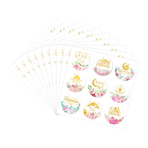 Eid-Festival-Aufkleber, Eid-Festival-Aufkleber, 40 mm, rund, Verpackungsetiketten für Siegel, Umschläge, Karten, Verpackungen, Partyzubehör, 90 Stück von ZwaitL