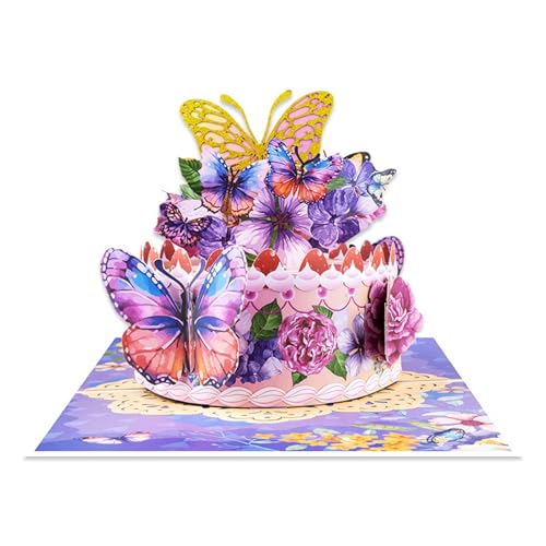 Filigrane Kuchen-Schmetterlings-Designs, faltbare Grußkarte mit Platz zum Schreiben, handgefertigte Geburtstagskarte mit Umschlag, Einladungskarten Filigrane Kuchen-Schmetterlings-Designs, faltbare Grußkarte mit Platz zum Schreiben, handgefertigte Geburtstagskarte mit Umschlag, Einladungskarten von ZwaitL