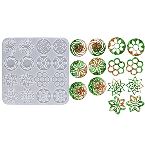 Glänzende hohle Blumenförmige Silikon-Epoxidharz-Form, Schlüsselanhänger, Ohrringe, Anhänger, Schmuck für Valentinstag von ZwaitL