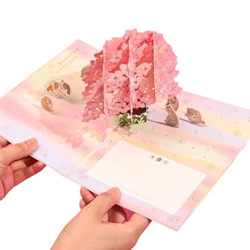 Kreative Papierschneide-Geburtstagskarte, 3D-Popup-Karte und Party-Dekorationswünsche im Inneren von ZwaitL