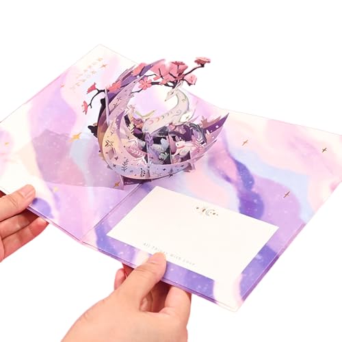 Kreative Papierschneide-Geburtstagskarte, 3D-Popup-Karte und Party-Dekorationswünsche im Inneren Kreative Papierschneide-Geburtstagskarte, 3D-Popup-Karte und Party-Dekorationswünsche im Inneren von ZwaitL