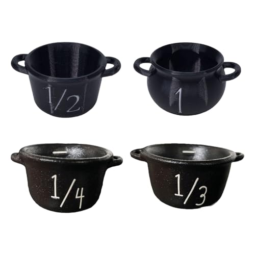 Magisches Halloween-Küchenwerkzeug, 4-teiliges Hexenkessel, Messbecher zum Backen, Süßigkeiten, Partyzubehör und Hexereien, Halloween, Kochen, magisches Set von ZwaitL