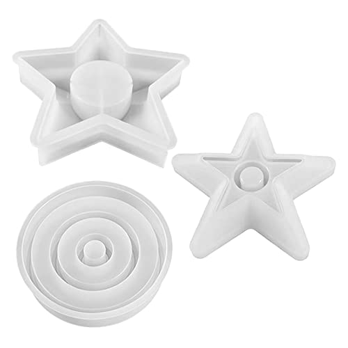 Silikonform mit Sternen, rund, für Kerzenhalter, Gips, Harz, handgefertigt, Dekoration Silikonform mit Sternen, rund, für Kerzenhalter, Gips, Harz, handgefertigt, Dekoration von ZwaitL