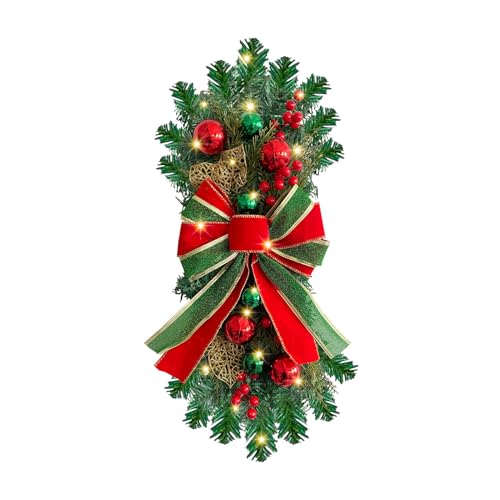 Weihnachtskranz 2023, Schleife, künstlicher Kiefernkranz, Treppenhaus, Girlanden, Partydekoration, Girlanden Weihnachtskranz 2023, Schleife, künstlicher Kiefernkranz, Treppenhaus, Girlanden, Partydekoration, Girlanden von ZwaitL