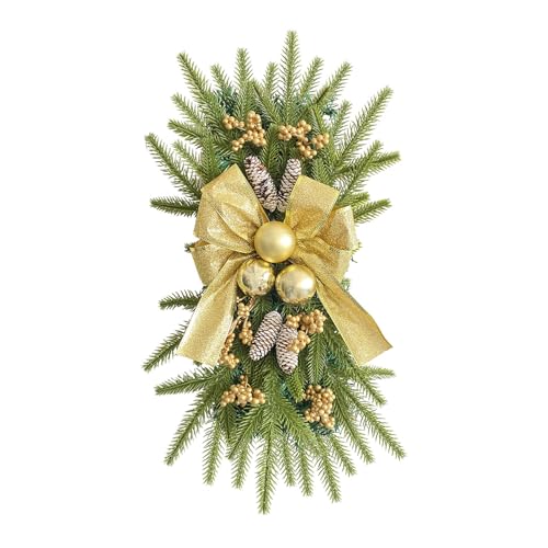 Weihnachtskranz 2023, Schleife, künstlicher Kiefernkranz, Treppenhaus, Girlanden, Partydekoration, Girlanden Weihnachtskranz 2023, Schleife, künstlicher Kiefernkranz, Treppenhaus, Girlanden, Partydekoration, Girlanden von ZwaitL