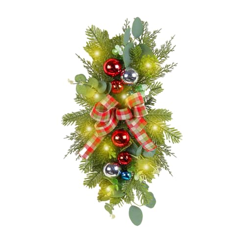 Weihnachtskranz 2023, Schleife, künstlicher Kiefernkranz, Treppenhaus, Girlanden, Partydekoration, Girlanden Weihnachtskranz 2023, Schleife, künstlicher Kiefernkranz, Treppenhaus, Girlanden, Partydekoration, Girlanden von ZwaitL