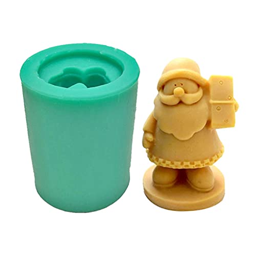 Weihnachtsmann-Silikonformen, 3D-Weihnachtsmann, handgefertigte Seifenform, Gießen für Kuchendekoration, Dekoration von ZwaitL