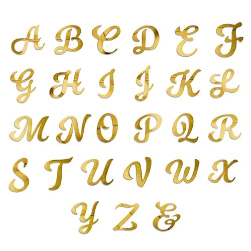 ZwaitL 26 Stück goldene Alphabet-Kuchenaufsätze, verspiegelte goldene Buchstaben-Picker für Namenskuchen ZwaitL 26 Stück goldene Alphabet-Kuchenaufsätze, verspiegelte goldene Buchstaben-Picker für Namenskuchen von ZwaitL