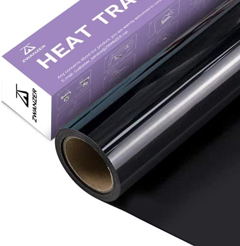 Zwanzer Wärmetransfer-Vinyl, zum Aufbügeln für Cricut und Silhouette Cameo, strapazierfähige HTV Vinyl-Rolle für T-Shirts, Kleidung, leicht zu schneiden und zu übertragen, 30,5 cm x 3,6 m, schwarz von Zwanzer
