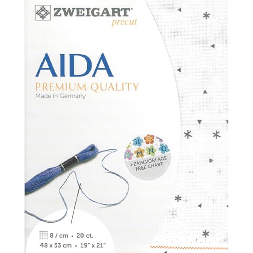 Zweigart AIDA precut 20 ct. Extra Fein-Aida 3326 Farbe 1369 sparkle, Handarbeitsstoff für Kreuzstich 48x53cm Zweigart AIDA precut 20 ct. Extra Fein-Aida 3326 Farbe 1369 sparkle, Handarbeitsstoff für Kreuzstich 48x53cm von Zweigart