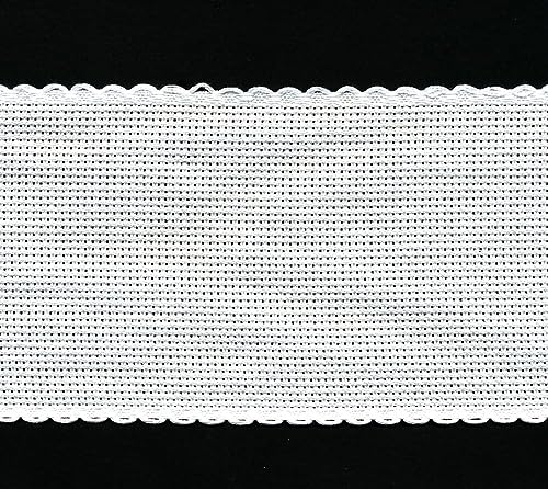 Zweigart Aida-Band, 1 m, Antik-Weiß, 8 cm mit gewelltem Rand von Zweigart