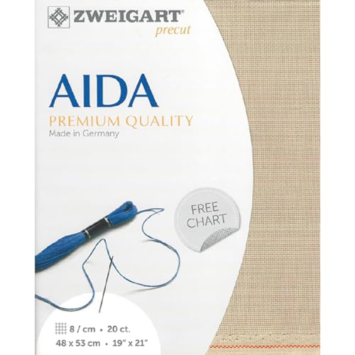 Zweigart Precut Aida extra fine col.306 Stoffzuschnitt, 48 x 68 cm von Zweigart