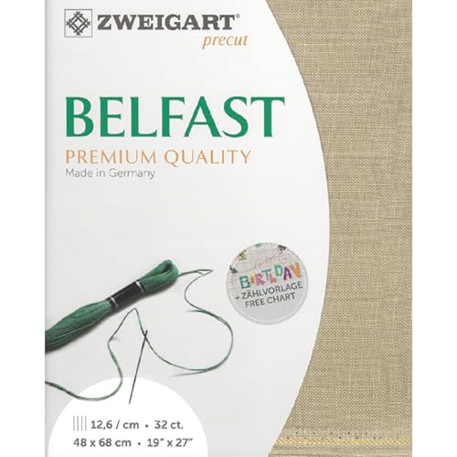Zweigart Precut Belfast col.309 Stoffzuschnitt, 48 x 68 cm von Zweigart