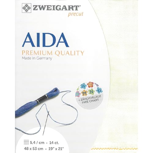 Zweigart Precut Vintage Aida col.1019 Stoffzuschnitt, 48 x 68 cm von Zweigart