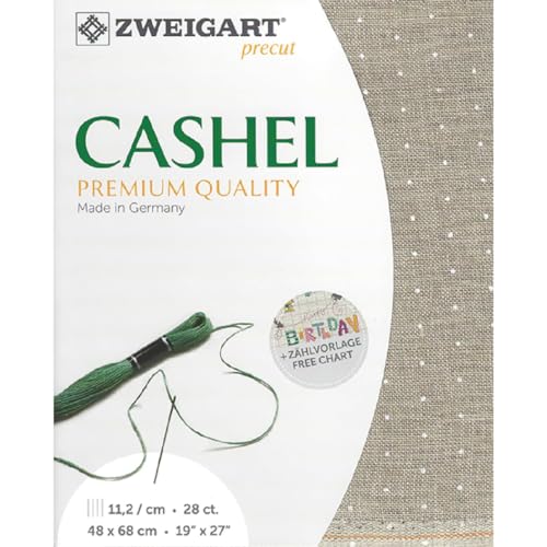 Zweigart Zählstoff CASHEL Precut 28 ct. 3281 Farbe 1399 mini dots braun weiß, Handarbeitsstoff aus 100% Leinen für Stickerei 48x68 cm Zweigart Zählstoff CASHEL Precut 28 ct. 3281 Farbe 1399 mini dots braun weiß, Handarbeitsstoff aus 100% Leinen für Stickerei 48x68 cm von Zweigart