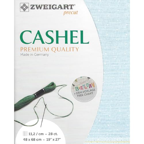 Zweigart Zählstoff CASHEL Precut 28 ct. 3281 Farbe 5469 mini dots blau weiß, Handarbeitsstoff aus 100% Leinen für Stickerei 48x68 cm Zweigart Zählstoff CASHEL Precut 28 ct. 3281 Farbe 5469 mini dots blau weiß, Handarbeitsstoff aus 100% Leinen für Stickerei 48x68 cm von Zweigart
