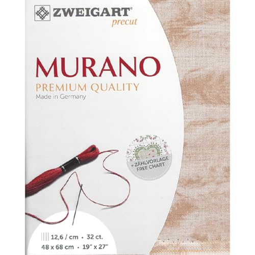 Zweigart Zählstoff MURANO Precut 32 ct. 3984 Farbe 3219 Vintage holzfarbig, Handarbeitsstoff für Stickerei 48x68 cm Zweigart Zählstoff MURANO Precut 32 ct. 3984 Farbe 3219 Vintage holzfarbig, Handarbeitsstoff für Stickerei 48x68 cm von Zweigart