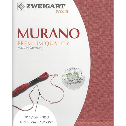 Zweigart Zählstoff MURANO Precut 32 ct. 3984 Farbe 4030 terrakotta, Handarbeitsstoff für Stickerei 48x68 cm Zweigart Zählstoff MURANO Precut 32 ct. 3984 Farbe 4030 terrakotta, Handarbeitsstoff für Stickerei 48x68 cm von Zweigart
