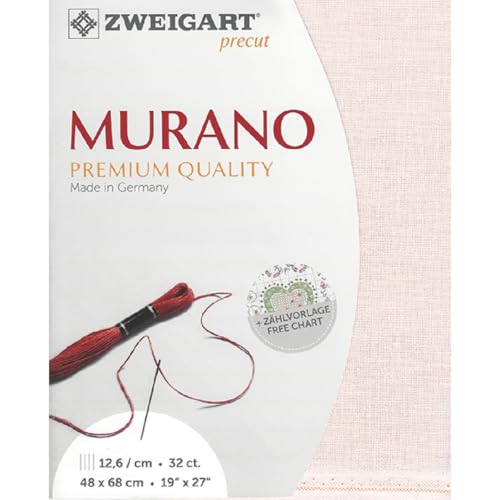 Zweigart Zählstoff MURANO Precut 32 ct. 3984 Farbe 4115 blass rosa, Handarbeitsstoff für Stickerei 48x68 cm Zweigart Zählstoff MURANO Precut 32 ct. 3984 Farbe 4115 blass rosa, Handarbeitsstoff für Stickerei 48x68 cm von Zweigart