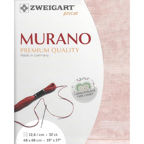 Zweigart Zählstoff MURANO Precut 32 ct. 3984 Farbe 4269 Vintage rosa, Handarbeitsstoff für Stickerei 48x68 cm Zweigart Zählstoff MURANO Precut 32 ct. 3984 Farbe 4269 Vintage rosa, Handarbeitsstoff für Stickerei 48x68 cm von Zweigart