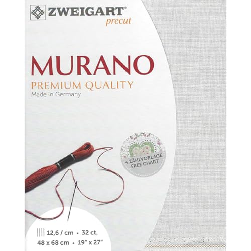 Zweigart Zählstoff MURANO Precut 32 ct. 3984 Farbe 7011 hellgrau, Handarbeitsstoff für Stickerei 48x68 cm Zweigart Zählstoff MURANO Precut 32 ct. 3984 Farbe 7011 hellgrau, Handarbeitsstoff für Stickerei 48x68 cm von Zweigart