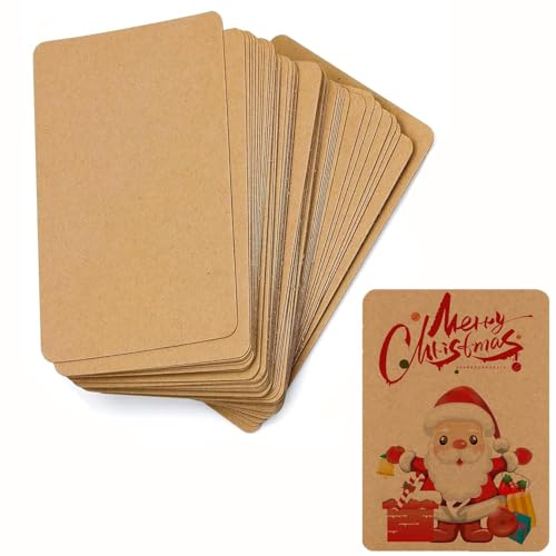 Kraftpapier Karten,50 Stück A6 Kraftpapier Postkarten Blanko,350g/m² Karteikarten,für DIY, Selbstgestalten,Grußkarten, Hochzeitseinladungen, Danksagungskarten (15x 10 cm) von Zwenjuan