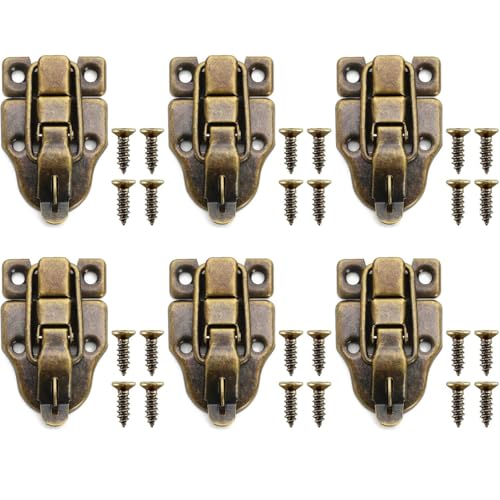 Verschlüsse für Truhen,6 PCS Verschlüsse für Truhen und Kisten im Vintage Messing Design Spannverschluss Antike Bronze Retro Latch Retro Silberne Box umschalten für Schmuck,Kisten,Handwerksbo Verschlüsse für Truhen,6 PCS Verschlüsse für Truhen und Kisten im Vintage Messing Design Spannverschluss Antike Bronze Retro Latch Retro Silberne Box umschalten für Schmuck,Kisten,Handwerksbo von Zwenjuan