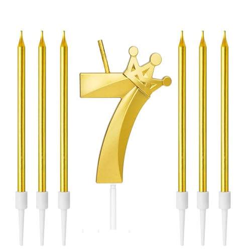 Zwenjuan Geburtstag Kerzen,3D Zahlen Geburtstagskerzen,Anzahl 7 Kerze mit Kronendekor mit 6Pc Langen Kerzen Kerzen Geburtstag,Kerzen Geburtstag Zahl für Kuchen Geburtstag Jahrestag Partys Zwenjuan Geburtstag Kerzen,3D Zahlen Geburtstagskerzen,Anzahl 7 Kerze mit Kronendekor mit 6Pc Langen Kerzen Kerzen Geburtstag,Kerzen Geburtstag Zahl für Kuchen Geburtstag Jahrestag Partys von Zwenjuan