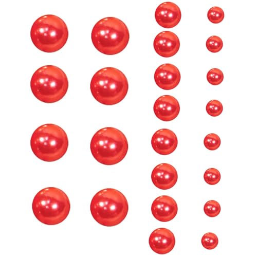 Zwenjuan Perlmutt Perlen,150 Stück Kunstperle Schwimmende Perlen Vasenfüller,Runde Beads Perlen Ohne Loch,Perlen für DIY-Schmuck Schwimmende,Weihnachtsvasen Party Hochzeit,10/12/16mm(Rot) von Zwenjuan