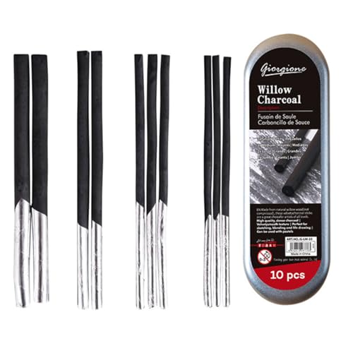 Zwenjuan Zeichenkohle Set,10 Stück Kohlestift Zeichenkohlestab in Schwarz,Charcoal Sticks,Willow Sketch Kohlestifte,Sketch Charcoal Pencils,Weidenkohle für Skizzieren Zeichnen Kunst (5mm,6mm,7mm,9mm) Zwenjuan Zeichenkohle Set,10 Stück Kohlestift Zeichenkohlestab in Schwarz,Charcoal Sticks,Willow Sketch Kohlestifte,Sketch Charcoal Pencils,Weidenkohle für Skizzieren Zeichnen Kunst (5mm,6mm,7mm,9mm) von Zwenjuan
