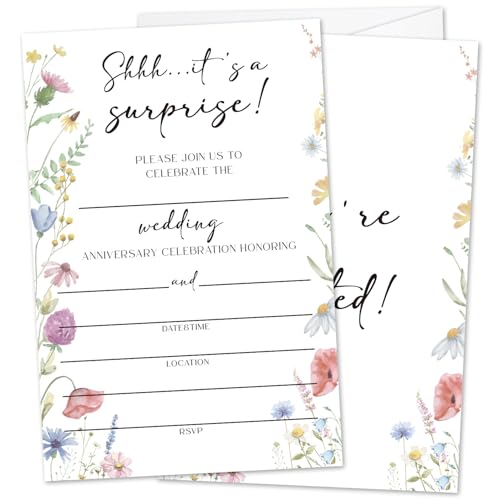 Zwsrplo Einladungen zum Hochzeitstag mit Umschlägen, Blumen-Brautparty-Einladungen, zum Ausfüllen von Stil, Hochzeitseinladungen für Mr & Mrs. Feier, Jubiläums-Partyzubehör – 02 Zwsrplo Einladungen zum Hochzeitstag mit Umschlägen, Blumen-Brautparty-Einladungen, zum Ausfüllen von Stil, Hochzeitseinladungen für Mr & Mrs. Feier, Jubiläums-Partyzubehör – 02 von Zwsrplo